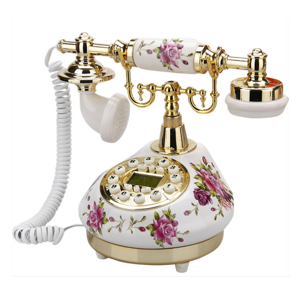 Home Office Call Center - Telefone fixo retrô com fio para