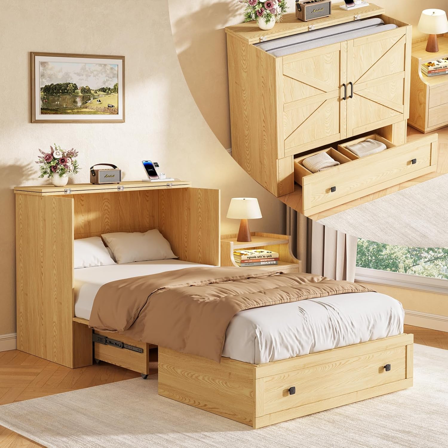 Home Office Guest Room - Cama Murphy Economizadora de Espaço com