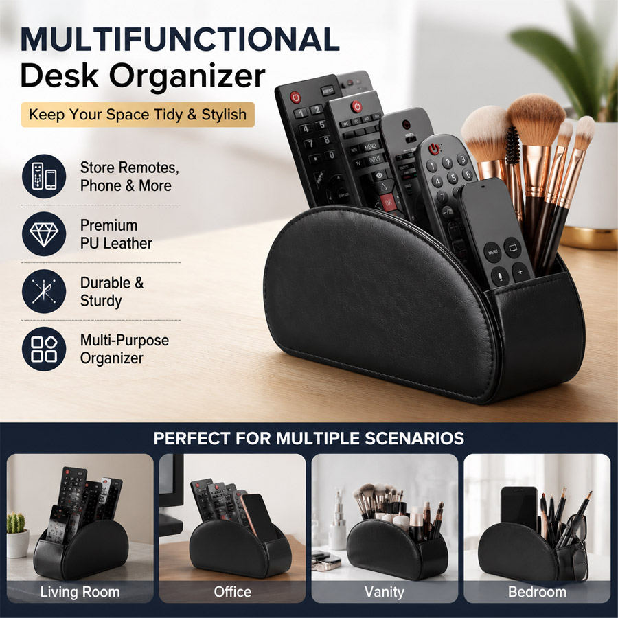 Home Office Call Center - Organizador de Mesa em Couro PU