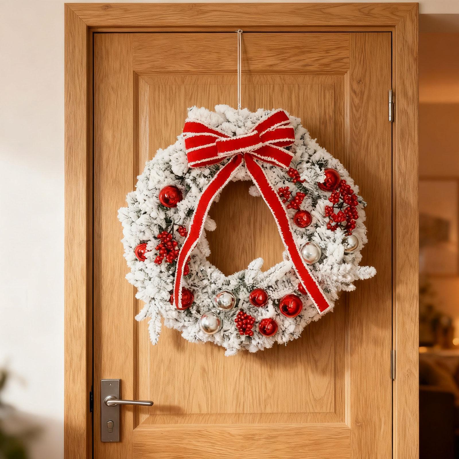 Home Office Backdrop - Guirlanda de Natal Artificial com Enfeites