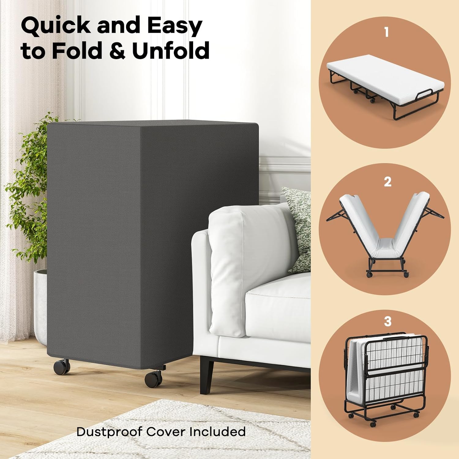Cama Dobrável de 75 Polegadas  - Home Office Guest Room avaliação e preço