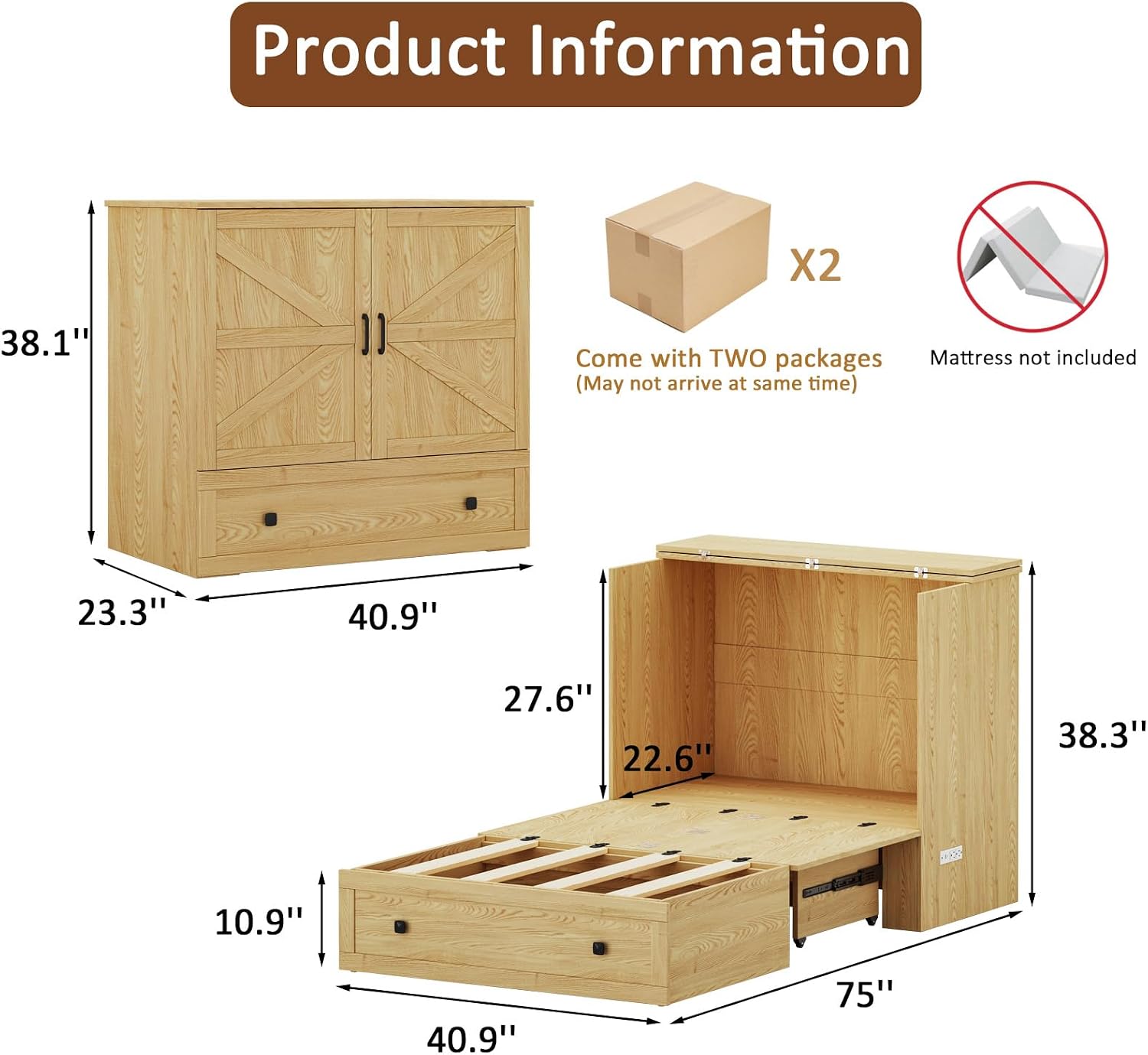 Cama Murphy Economizadora de E - Home Office Guest Room avaliação e preço