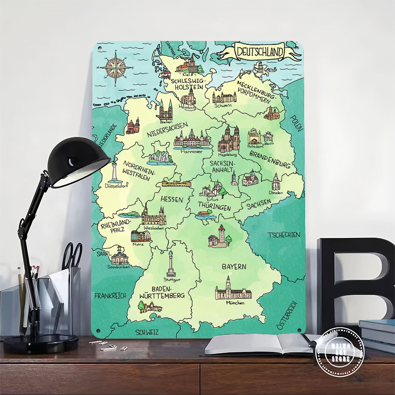 Aquarell Deutschland Karte Pos - Home Office Deutschland avaliação e preço
